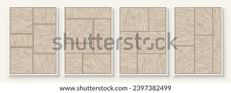 Modern Neutral Abstract Printable Wall Art Set of 4 Simple Line Print Beige Minimalist Wall Art Contemporary Home Decor Modern Wall Art Royalty-Free Stock Photo #2397382499