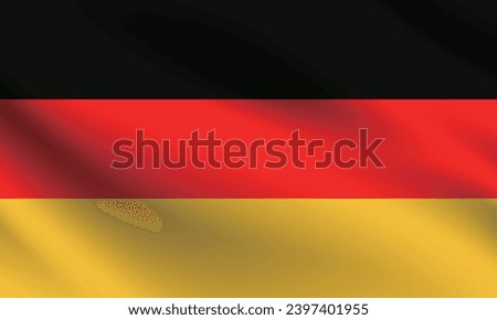 Germany flag. The official ratio. The wavy flag. Standard size. Flapping pleated flags. Flag icon. 3d illustration. Computer illustration. Digital illustration. Vector illustration.