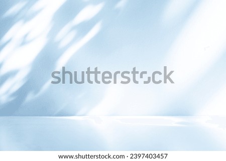 Wall interior background, studio  and backdrops show products.with shadow leaf from window color white and purple. background for text insertion and presentation product 