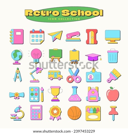 Retro School Vector Element Collection