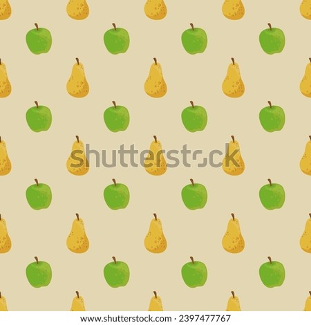 apple pear pattern bright fruit background packaging