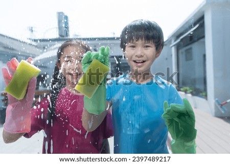 Two children to do housework