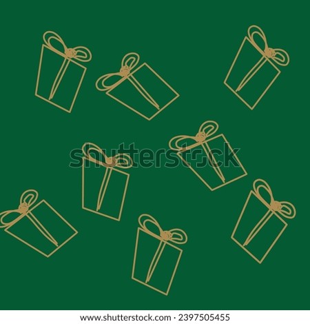 Christmas background with gifts Against a green background