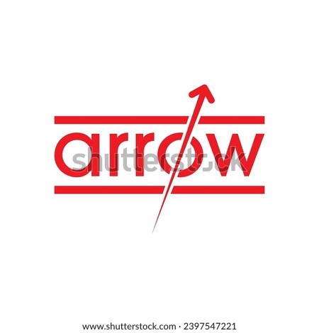 orange-red arrow word and up arrow sign. arrow sign concept