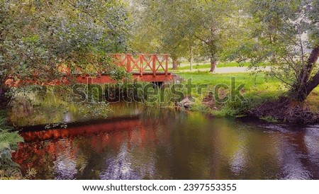 wooden bridge or walkway in the countryside