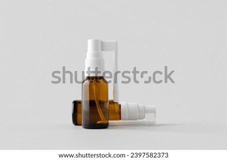 Oral, throat spray mockup. Amber bottle.