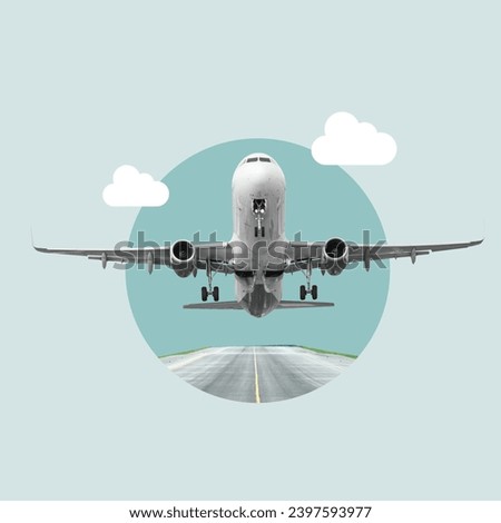 2024 begins, plane takeoff, travel in the new year, vacations, plane taking off, purposes of 2024 begin, destinations 2024, Airplane, Planes Take Off, Passenger Plane, Fly, Landing Strip, Airport Royalty-Free Stock Photo #2397593977