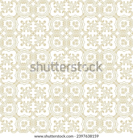 Golden seamless ornamental laced  vector pattern