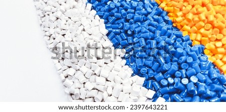 Masterbatch granules isolated on a white background are suitable for banner design, product catalog photos, company profiles in the plastics industry