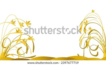 Illustration background with a mellow yellow plant theme. Perfect for wallpaper, invitation cards, envelopes, magazines, book covers.