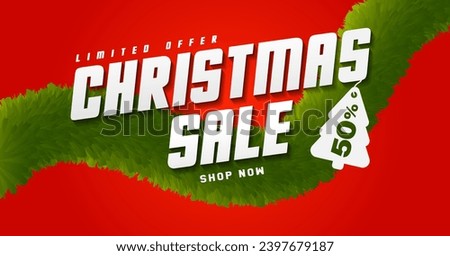 Christmas banner design. xmas sale banner limited offer vector illustration 