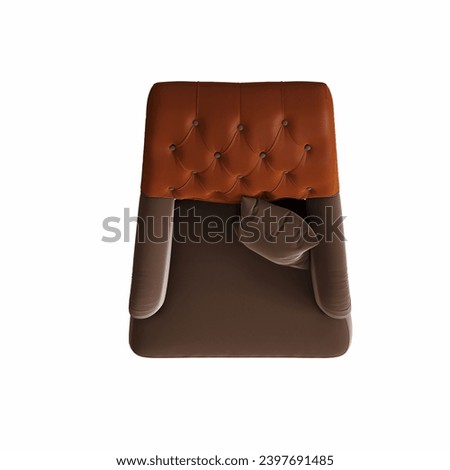 armchair isolated on white background, interior furniture, 3D illustration, cg render