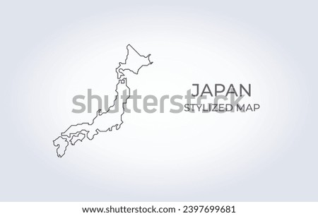 Map of Japan in a stylized minimalist style. Simple illustration of the country map. Royalty-Free Stock Photo #2397699681