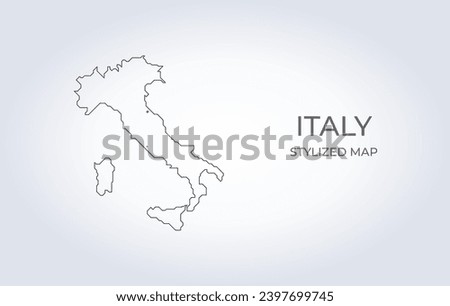Map of Italy in a stylized minimalist style. Simple illustration of the country map. Royalty-Free Stock Photo #2397699745
