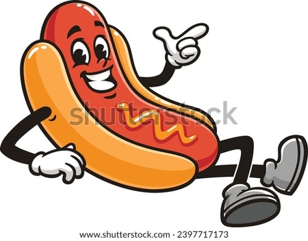 vector mascot illustration of Hotdog relaxed