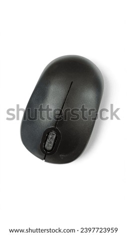 Black wireless mouse Old isolated on white background

