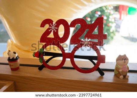 Christmas atmosphere day light outdoor decorations, stock photo