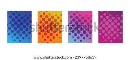Abstract modern halftone geometric shape gradient graphic design background set of colorful banners