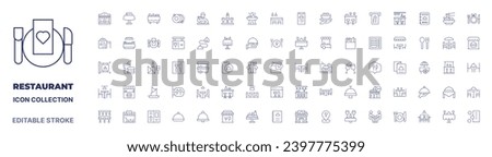 Restaurant icon collection. Thin line icon. Editable stroke. Editable stroke. Restaurant icons for web and mobile app. Royalty-Free Stock Photo #2397775399