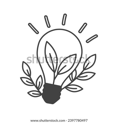 Element of Save the planet themed set in black line design. This illustration encourages you to save electricity and use special lamps. Vector illustration.