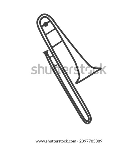 Music instrument of black line set. This captivating illustration feature a sleek black outline, celebrates the essence of music with the classic image of a music tube. Vector illustration.