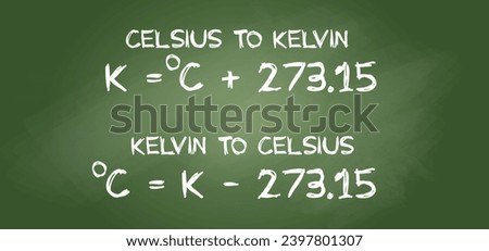 How to Convert. Converting between Kelvin and Celsius. Temperature conversion formula. Celsius and Kelvin temperature scales.  Royalty-Free Stock Photo #2397801307