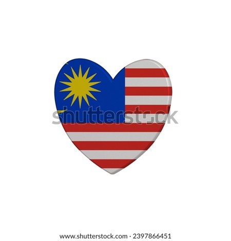 World countries. Heart element on white background. Malaysia