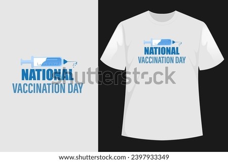 National Vaccination Day on March 16 Illustration with Vaccine Syringe for Strong Immunity in Flat t shirt design