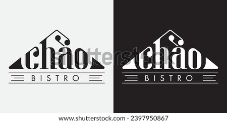 Chao Bistro and Restaurant simple logo design within a Vietnamese hat shape Royalty-Free Stock Photo #2397950867