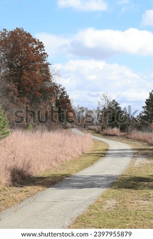 Walking path for hiking through a park