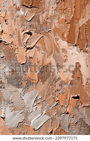 abstract oil paint texture on canvas, background. New trending PANTONE 13-1023 Peach Fuzz colour of 2024 year 