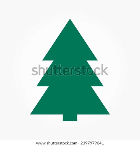 Christmas tree green icon. Vector illustration.