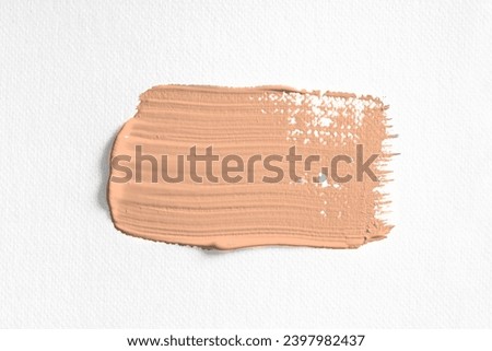 color oil paint stroke on white background. New trending PANTONE 13-1023 Peach Fuzz colour of 2024 year