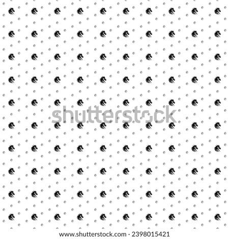 Square seamless background pattern from geometric shapes are different sizes and opacity. The pattern is evenly filled with black dragon's head symbols. Vector illustration on white background