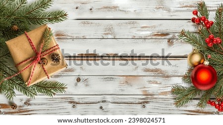 Cozy Christmas Elegance on Rustic White Background