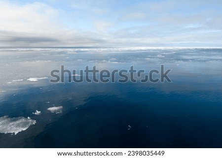 Melting sea ice, broken off from the ice shelf, floating in the arctic ocean in the high arctic, global warming in action
 Royalty-Free Stock Photo #2398035449