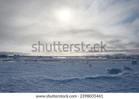 Edge of the ice shelf in the high arctic, ice and snow on a stormy summer day
 Royalty-Free Stock Photo #2398035461