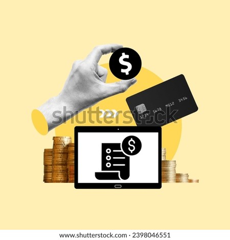 online payment, laptop with e-bill, financial transactions, digital payment, Finance, Tax, Invoice, Credit Card, Money, Pay, Digital Display, Tax Form, Technology, Account Report, Bank, Financial