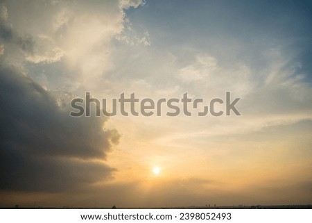 Background cloud summer. Cloud summer. Sky cloud cinematic. Natural sky beautiful and cinematic sunset texture background. Sun ray background