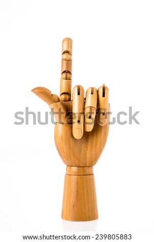 hand wood on white background