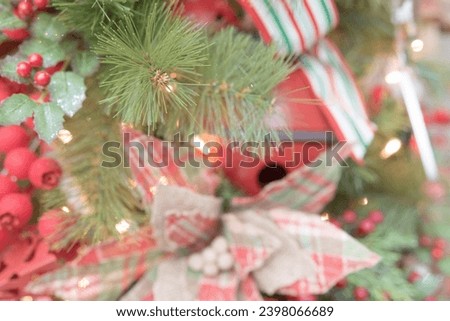 Christmas tree up close ornament decorations 