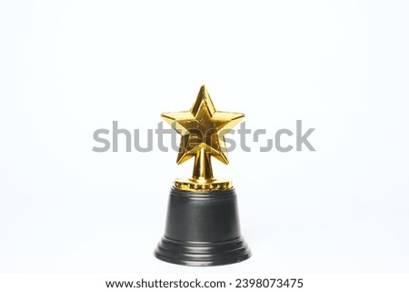 A picture of star trophy on isolated white background.