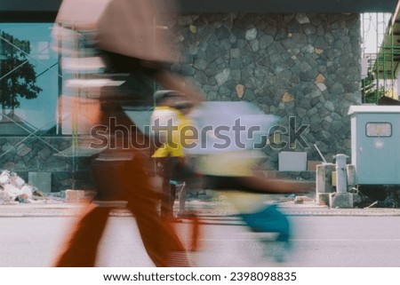 Movements of  people at slow shutter speed
