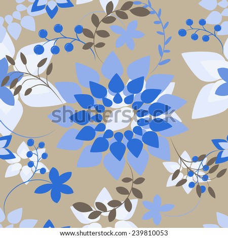 Vector seamless Pattern Flowers Floral  - illustration 