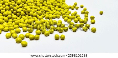 Polymer masterbatch granules isolated on white background