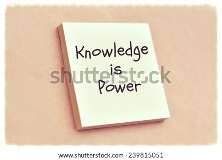 Text knowledge is power on the short note texture background