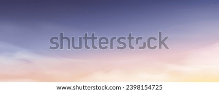 Sunrise Sky Background,Horizon Sunset Sky,Cloud with Orange,Yellow,Purple over Sea Beach,Vector Panoramic Summer Banner Beautiful in Nature Romantic Sky in Evening Royalty-Free Stock Photo #2398154725
