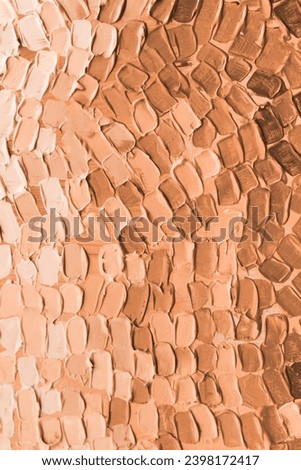 Abstract art background. Oil painting on canvas. New trending PANTONE 13-1023 Peach Fuzz colour of 2024 year 