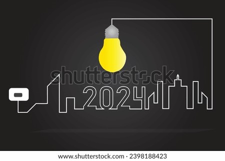 2024 new year technology background concept