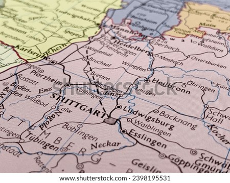 Map of Stuttgart, Germany, world tourism, travel destination